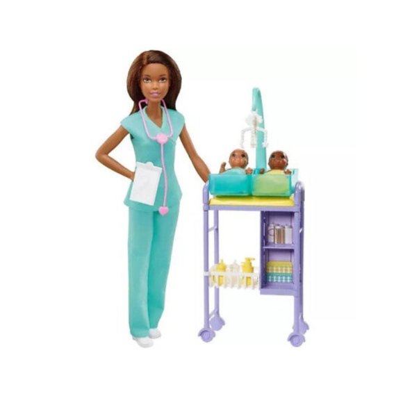 Career Barbie Baby Doctor Pediatrician Doll Play set & babies - Picture 6 of 6